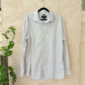Kenneth Cole Slim Fit Dress Shirt 18.5 36/37 Tall Non Iron White